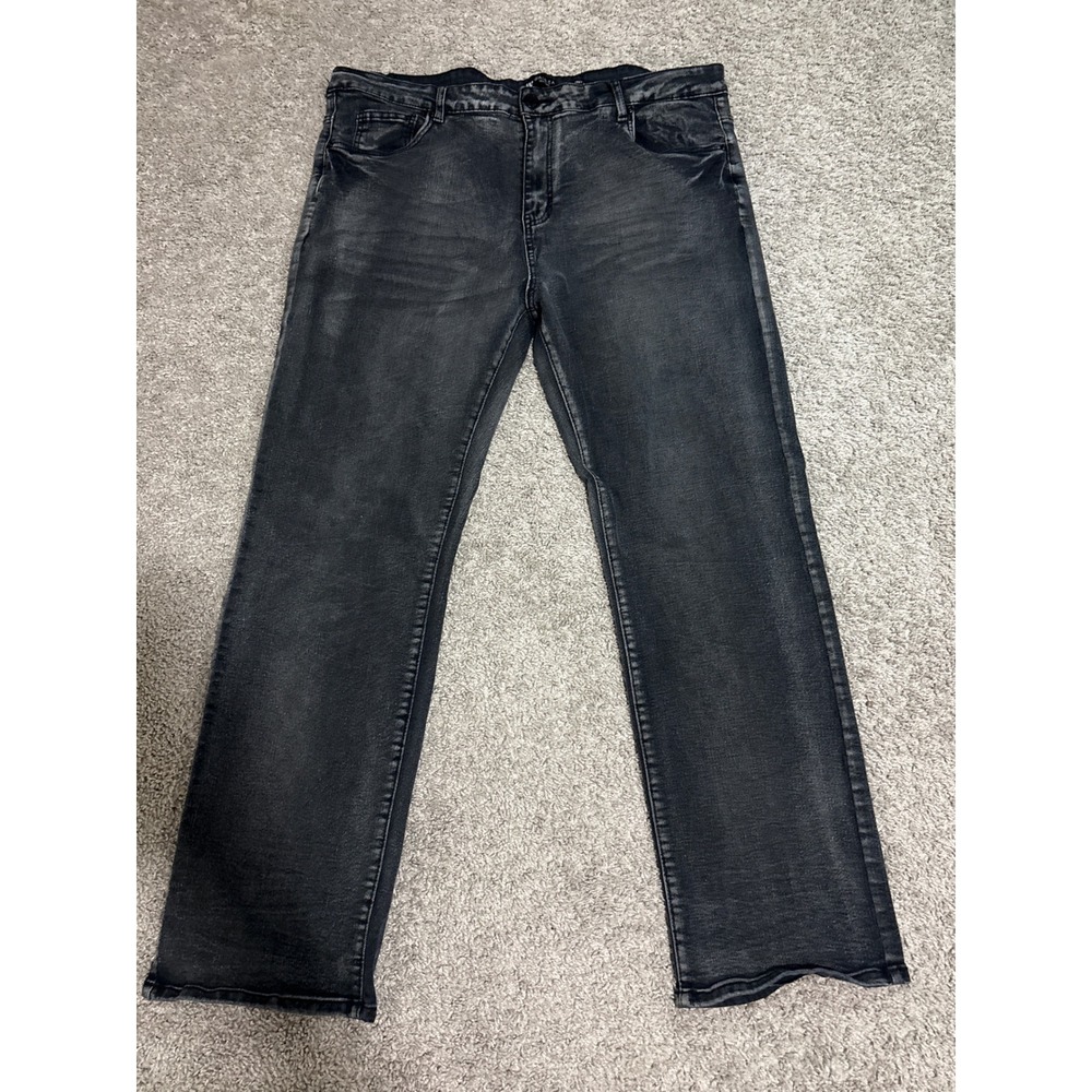 Waimea New York Mens Flex Skinny Jeans Faded Black Denim Size 42x32 RN 75796